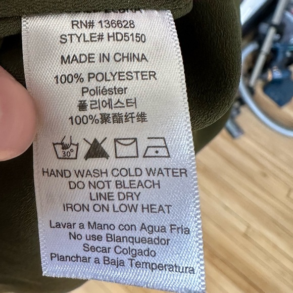 Olive green dress with collar cut outs - Picture 7 of 7